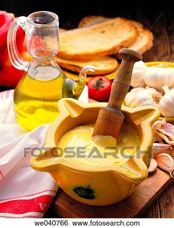Aioli sauce View Large Photo Image Stock Photograph - Aioli sauce. Fotosearch