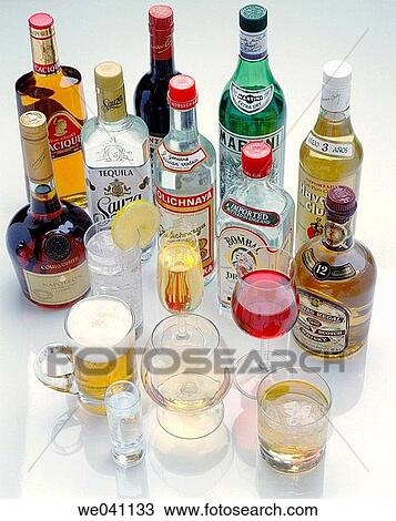 Stock Image - Alcoholic drinks. Fotosearch