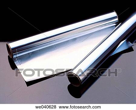 Stock Photo - Aluminum foil used in the packaging of foods. Fotosearch