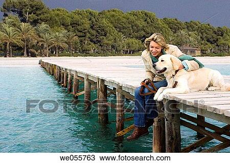 Stock Image - animal, calm, beach, autumn, 30's. Fotosearch
