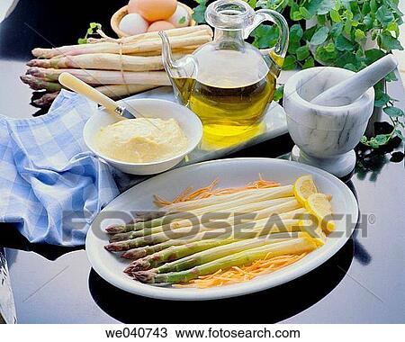 Asparagus with mayonnaise View Large Photo Image Stock Image - Asparagus with mayonnaise. Fotosearch