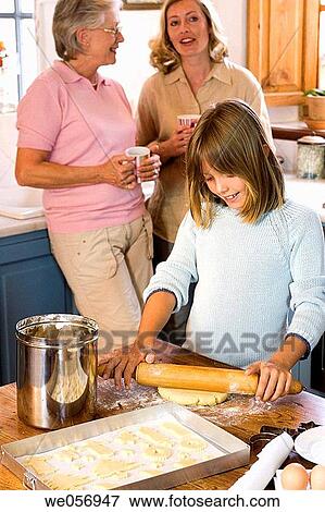 at-home, biscuit, baking, bake, 3 generations View Large Photo Image Stock Photo - at-home, biscuit, baking, bake, 3 generations. Fotosearch