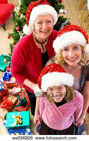 Stock Photograph - at-home, celebration, celebrate, 3 generations. Fotosearch
