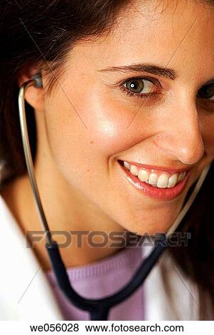 auscultate, brunette, blue eyes, auscultation, 30's View Large Photo Image Stock Photo - auscultate, brunette, blue eyes, auscultation, 30's. Fotosearch