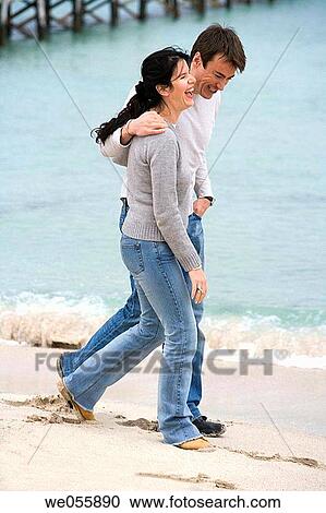 autumn, bonding, bond, beach, 30's View Large Photo Image Stock Image - autumn, bonding, bond, beach, 30's. Fotosearch