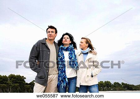 autumn, bonding, bond, beach, 30's View Large Photo Image Stock Photo - autumn, bonding, bond, beach, 30's. Fotosearch