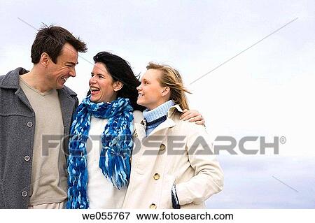 autumn, bonding, bond, beach, 30's View Large Photo Image Stock Photo - autumn, bonding, bond, beach, 30's. Fotosearch