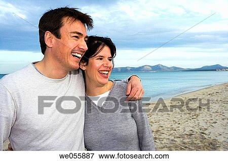 autumn, bonding, bond, beach, 30's View Large Photo Image Stock Photo - autumn, bonding, bond, beach, 30's. Fotosearch