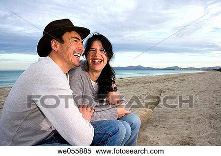 autumn, bonding, bond, beach, 30's View Large Photo Image Stock Photography - autumn, bonding, bond, beach, 30's. Fotosearch