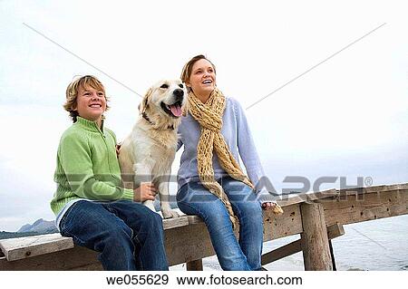 autumn, calm, brother, boy, animal View Large Photo Image Stock Photo - autumn, calm, brother, boy, animal. Fotosearch