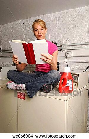 baby boomer, book, blond, appliance View Large Photo Image Picture - baby boomer, book, blond, appliance. Fotosearch