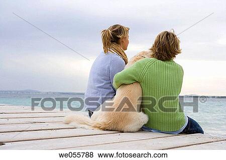back view, calm, brother, boy, animal View Large Photo Image Stock Photo - back view, calm, brother, boy, animal. Fotosearch