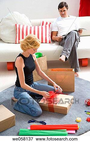 bag, bow, barefoot, at-home View Large Photo Image Stock Photo - bag, bow, barefoot, at-home. Fotosearch