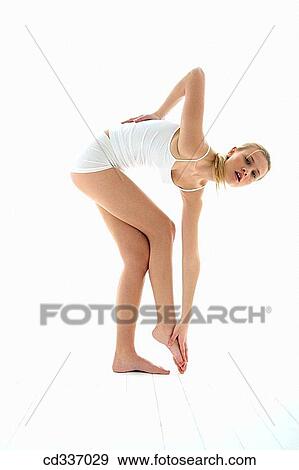 Stock Photo - balance, barefoot, Body language, clipping path. Fotosearch