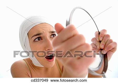 bandage, Close-up, brunette, anguish View Large Photo Image Stock Photo - bandage, Close-up, brunette, anguish. Fotosearch