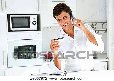Bank card, calling, buying, buy, at-home View Large Photo Image Stock Image - Bank card, calling, buying, buy, at-home. Fotosearch
