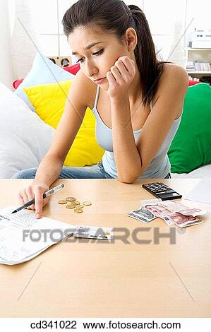 banknote, calculating, calculate, bill, at-home View Large Photo Image Stock Image - banknote, calculating, calculate, bill, at-home. Fotosearch
