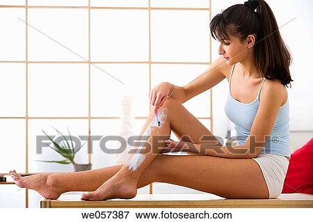 Stock Photo - barefoot, Body care, contemporary. Fotosearch