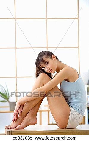 barefoot, carnality, brunette, at-home View Large Photo Image Stock Photography - barefoot, carnality, brunette, at-home. Fotosearch