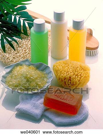 Bath supplies View Large Photo Image Stock Image - Bath supplies. Fotosearch