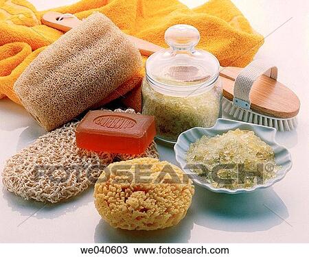 Bath supplies View Large Photo Image Stock Image - Bath supplies. Fotosearch