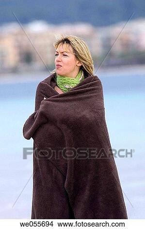 beach, cloudy, blanket, autumn View Large Photo Image Picture - beach, cloudy, blanket, autumn. Fotosearch