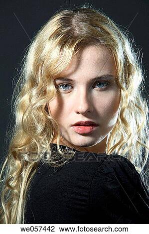Stock Image - beauty, Beauty Care, blond, blue eyes. Fotosearch