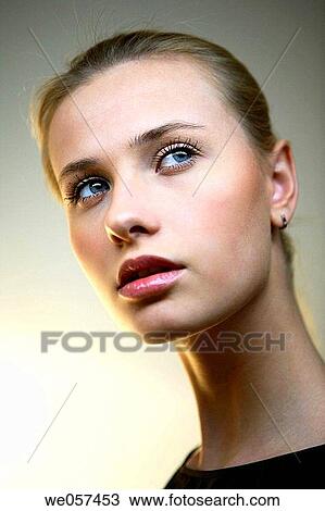 Stock Image - beauty, blue eyes, Beauty Care, attractive. Fotosearch