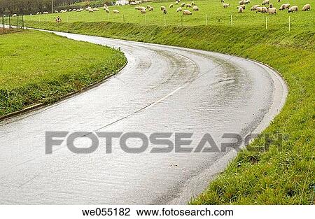 bend, Country road, curve, day, deserted View Large Photo Image Stock Image - bend, Country road, curve, day, deserted. Fotosearch