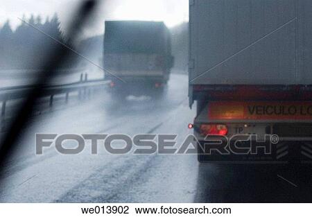 Stock Image - Brake light, day, dangerous, danger, activity. Fotosearch