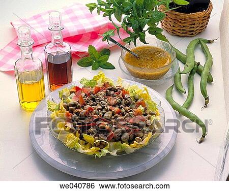 Broad bean salad with mint View Large Photo Image Stock Photograph - Broad bean salad with mint. Fotosearch