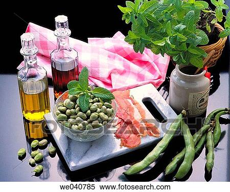 Broad bean salad with mint View Large Photo Image Stock Photography - Broad bean salad with mint. Fotosearch