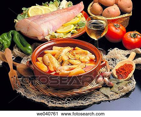 ? Calderada? monkfish stew, Galician cuisine View Large Photo Image Stock Image - ? Calderada? monkfish stew, Galician cuisine. Fotosearch