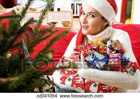 Christmas, Christmas tree, at-home View Large Photo Image Picture - Christmas, Christmas tree, at-home. Fotosearch