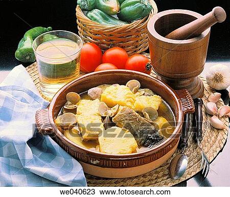 Codfish? bouillabaisse?, Basque cuisine View Large Photo Image Stock Image - Codfish? bouillabaisse?, Basque cuisine. Fotosearch