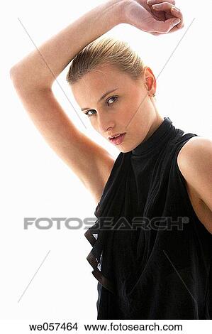 contemporary, Female, Arms raised View Large Photo Image Picture - contemporary, Female, Arms raised. Fotosearch