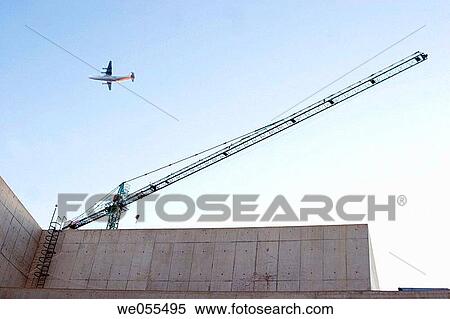 Crane behind MUVIM Museum, Valencia. Comunidad Valenciana, Spain View Large Photo Image Stock Photography - Crane behind MUVIM Museum, Valencia. Comunidad Valenciana, Spain. Fotosearch