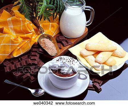 Drinking chocolate with cream View Large Photo Image Stock Image - Drinking chocolate with cream. Fotosearch