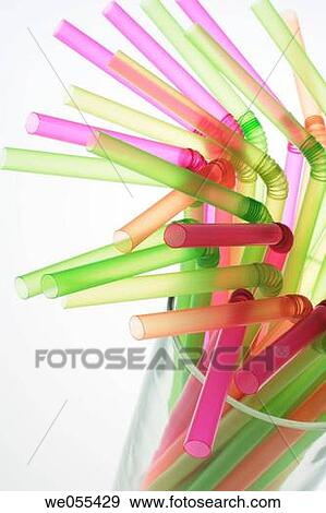 Drinking Straws in Glass View Large Photo Image Stock Photo - Drinking Straws in Glass. Fotosearch