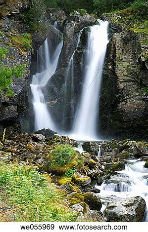 Feigumfossen waterfall. Norway View Large Photo Image Stock Photo - Feigumfossen waterfall. Norway. Fotosearch
