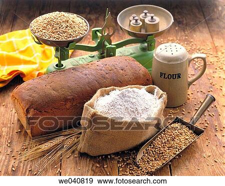 Flour and bread View Large Photo Image Stock Photo - Flour and bread. Fotosearch