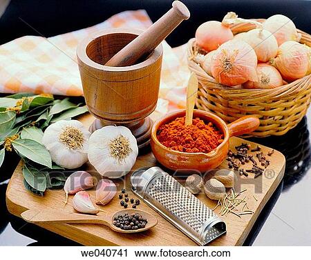 Stock Image - Herbs and spices. Fotosearch