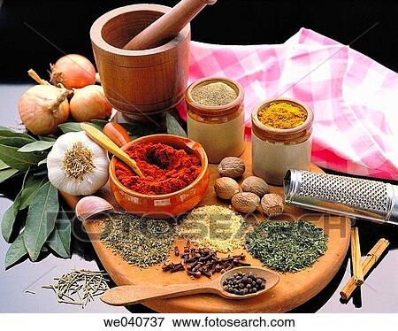 Herbs and spices View Large Photo Image Stock Photo - Herbs and spices. Fotosearch