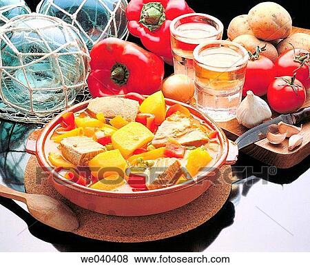 ? Marmitako? typical Basque tuna stew with potatoes, onions, peppers and tomatoes View Large Photo Image Stock Photo - ? Marmitako? typical Basque tuna stew with potatoes, onions, peppers and tomatoes. Fotosearch