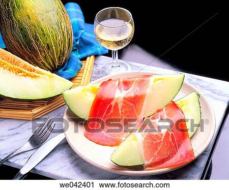 Melon with ham View Large Photo Image Stock Image - Melon with ham. Fotosearch