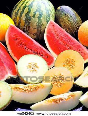 Melons and watermelons View Large Photo Image Stock Image - Melons and watermelons. Fotosearch