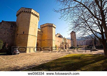 Monastery of Santa Maria de Poblet. Tarragona province, Catalonia, Spain View Large Photo Image Picture - Monastery of Santa Maria de Poblet. Tarragona province, Catalonia, Spain. Fotosearch