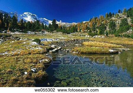 Stock Image - Mountain creek. Nature Park Fanes-Sennes-Prags, Dolomites, Italy (october). Fotosearch