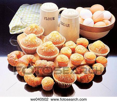 Muffins and croissants View Large Photo Image Stock Image - Muffins and croissants. Fotosearch