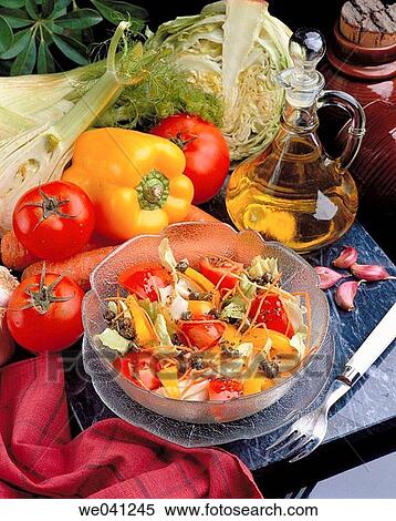 Stock Photography - Salad with sour sauce. Fotosearch